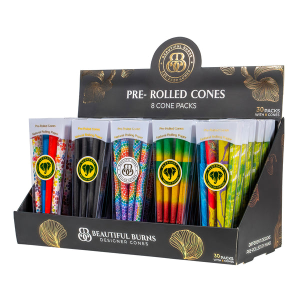 Beautiful Burns Cones 30ct Display - Black