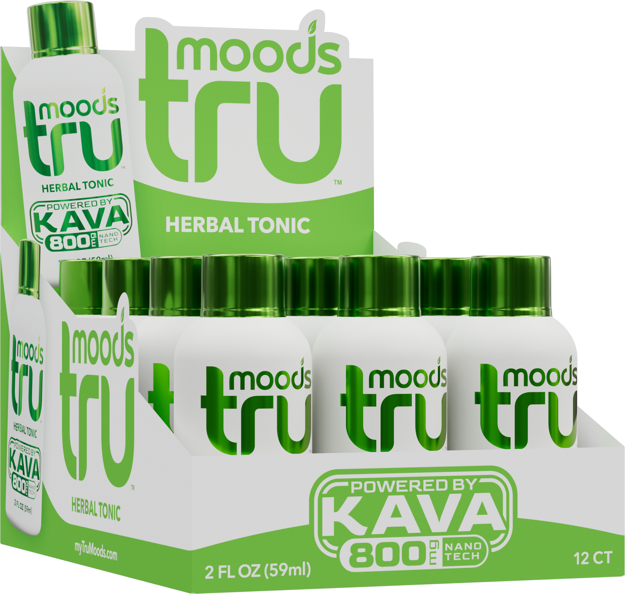 Tru Moods Shots Green. Kava 2oz Box of 12