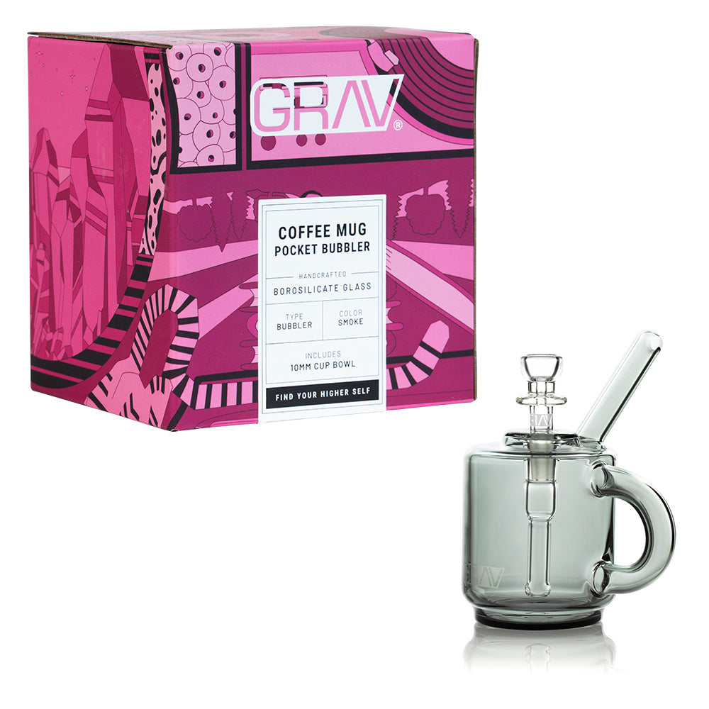 Grav Coffee Mug Pocket Bubbler Smoke — Drip Drop Distro