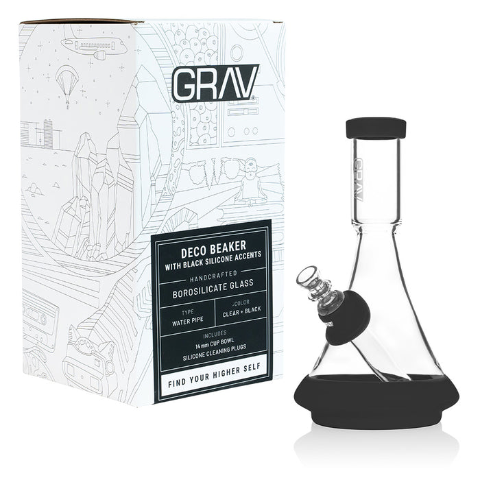 Grav Deco Beaker w/ Black Silicone Accents