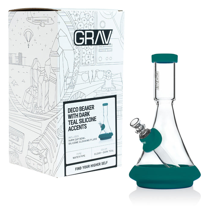 Grav Deco Beaker w/ Dark Teal Silicone Accents