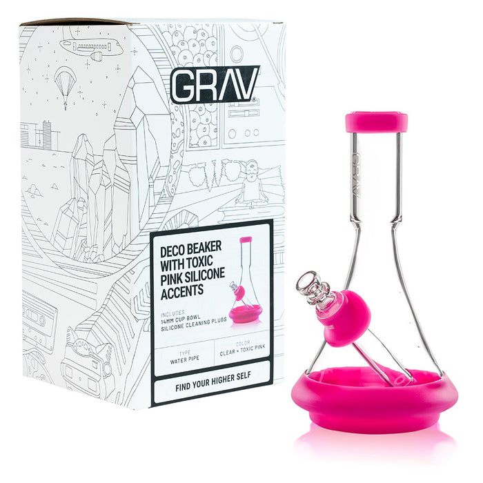 Grav Deco Beaker w/ Toxic Pink Silicone Accents