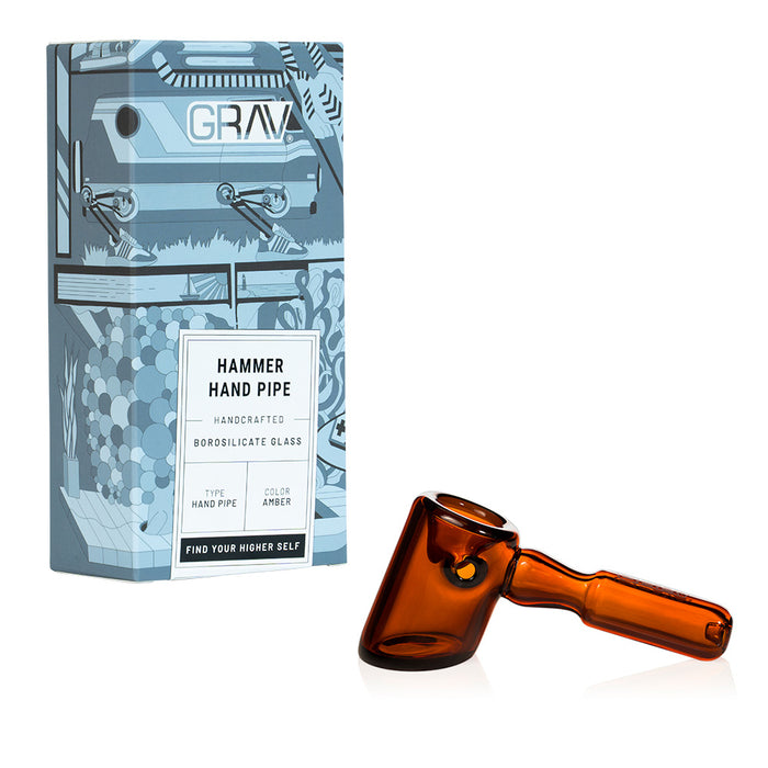 Grav Hammer Hand Pipe Amber