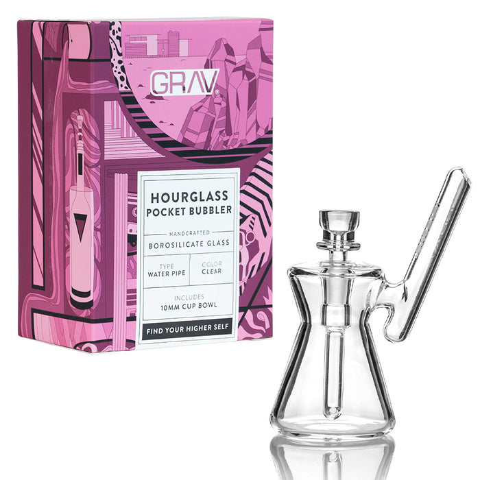 Grav Hourglass Pocket Bubbler Clear