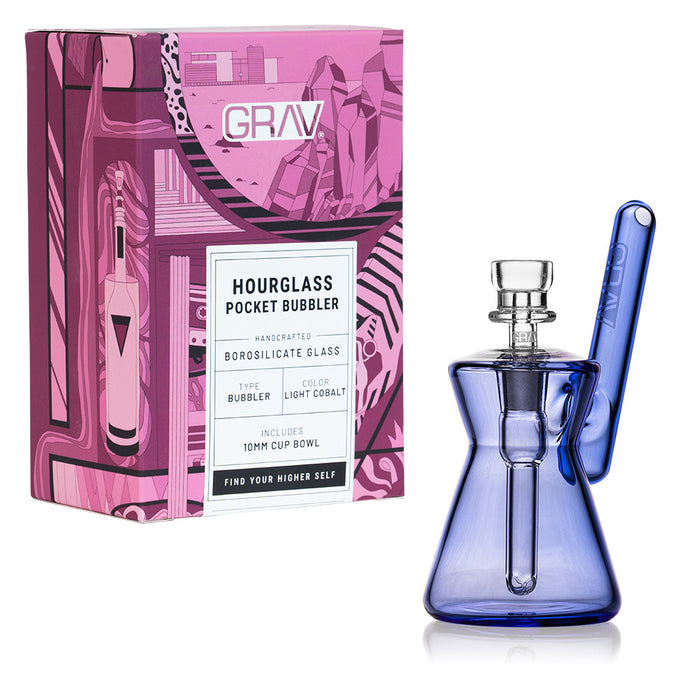 Grav Hourglass Pocket Bubbler Light Cobalt