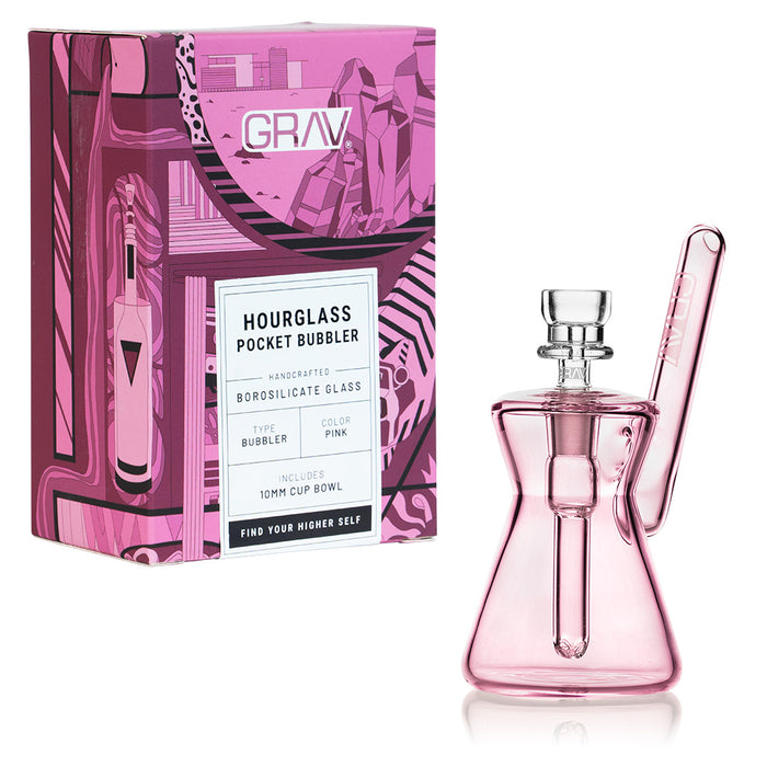 Grav Hourglass Pocket Bubbler Pink