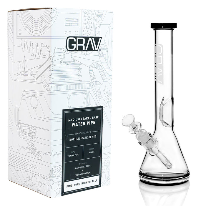 Grav Medium Beaker Water Pipe Black