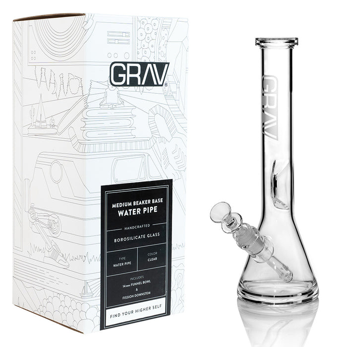 Grav Medium Beaker Water Pipe Clear