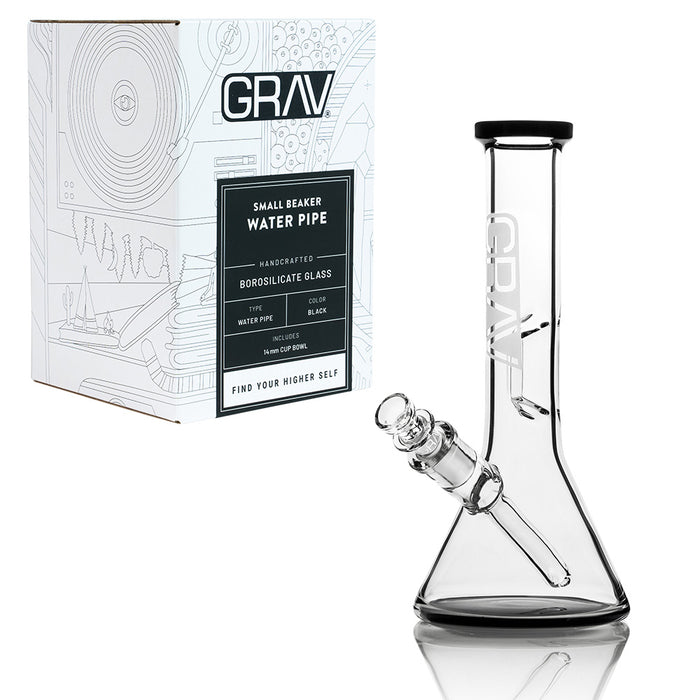 Grav Small Beaker Water Pipe Black