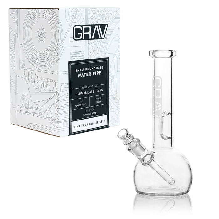 Grav Small Round Base Water Pipe Clear