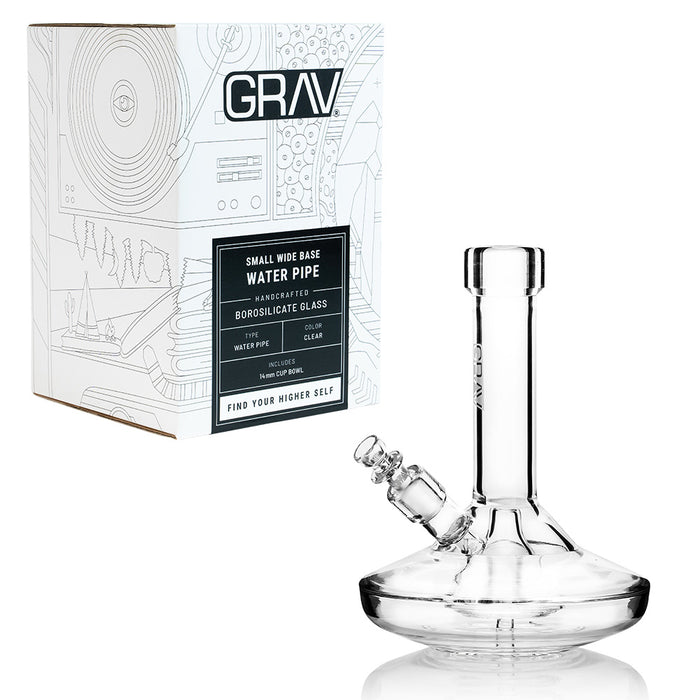 Grav Small Wide Base Water Pipe Clear