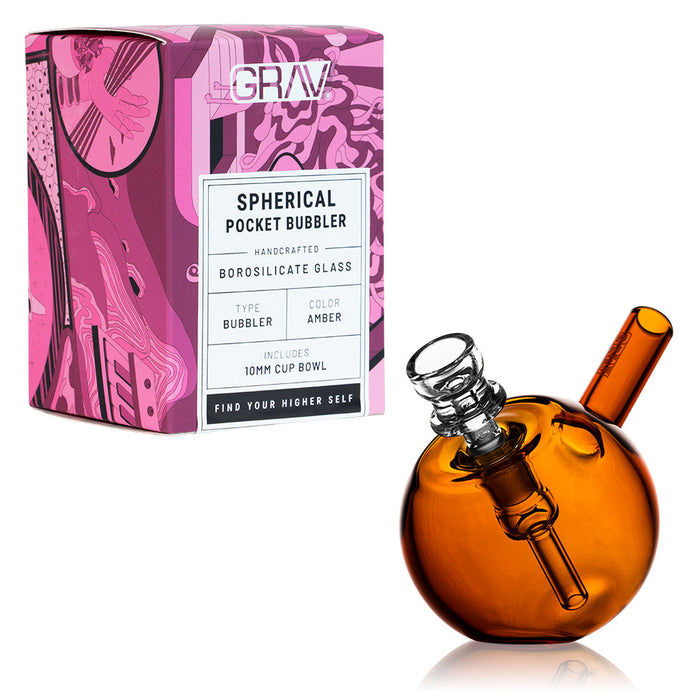 Grav Spherical Pocket Bubbler Amber