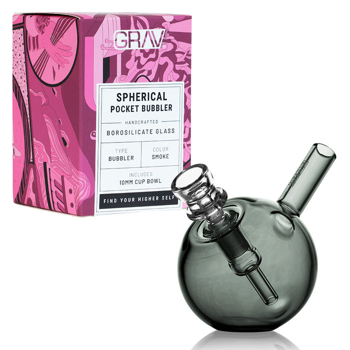 Grav Spherical Pocket Bubbler Smoke — Drip Drop Distro