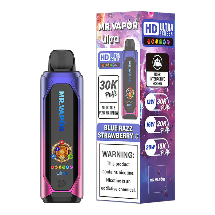 Mr.Vapor Ultra Blue Raz Strawberry Ice Disposable 6ct