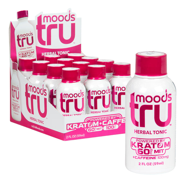 Tru Moods Shots Pink. Kratom + Caffeine- 2oz Box of 12