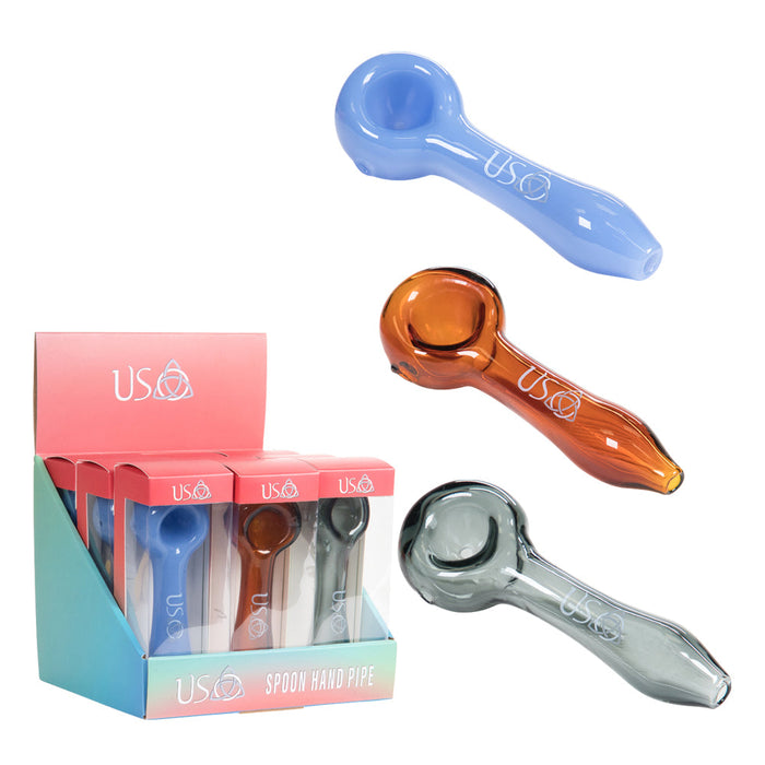 Uso Glass Spoon Hand Pipe 9ct Display